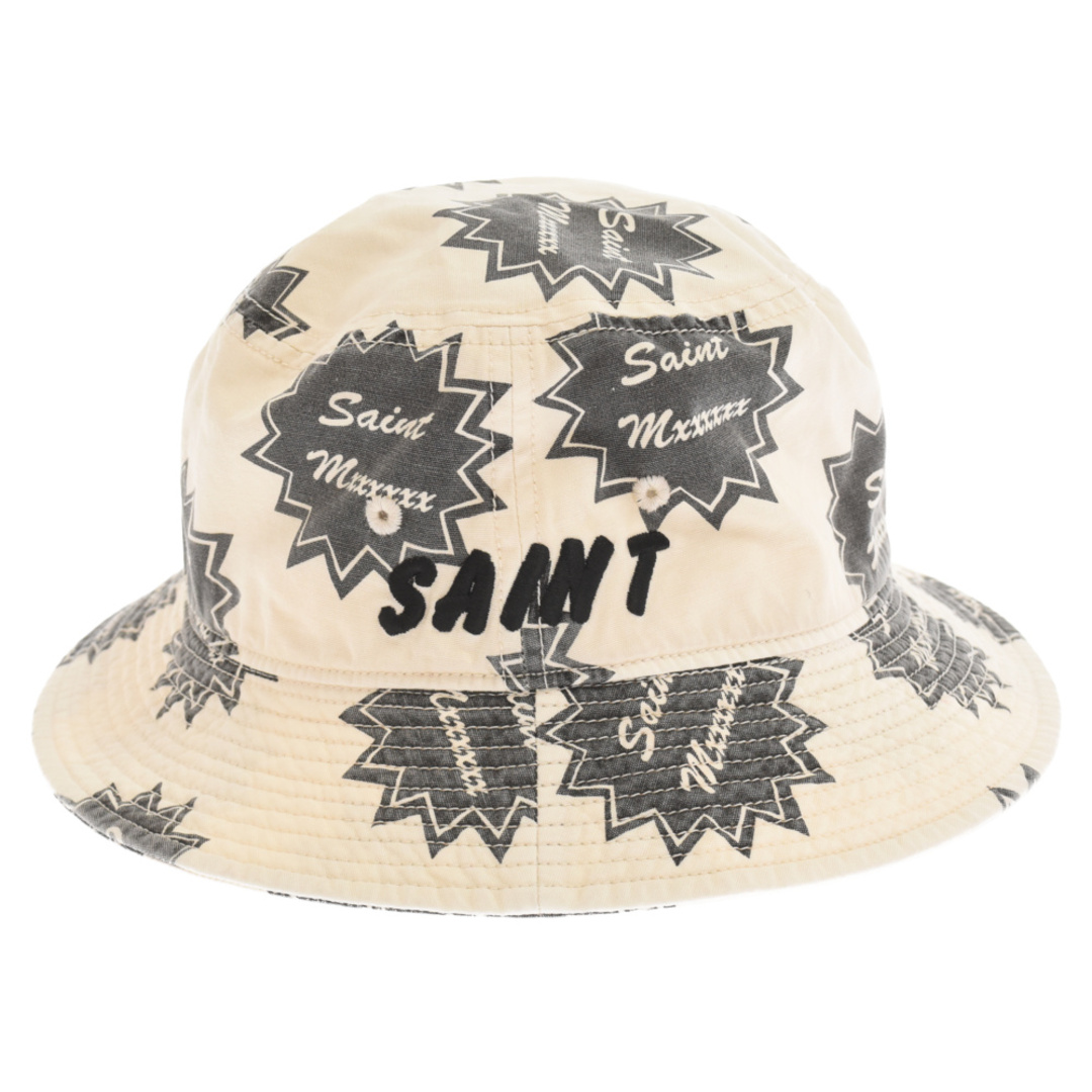 59センチブリム幅SAINT MICHAEL セントマイケル 23AW BUCKET HAT ロゴ バケットハット 帽子 アイボリー SM-A23-0000-064