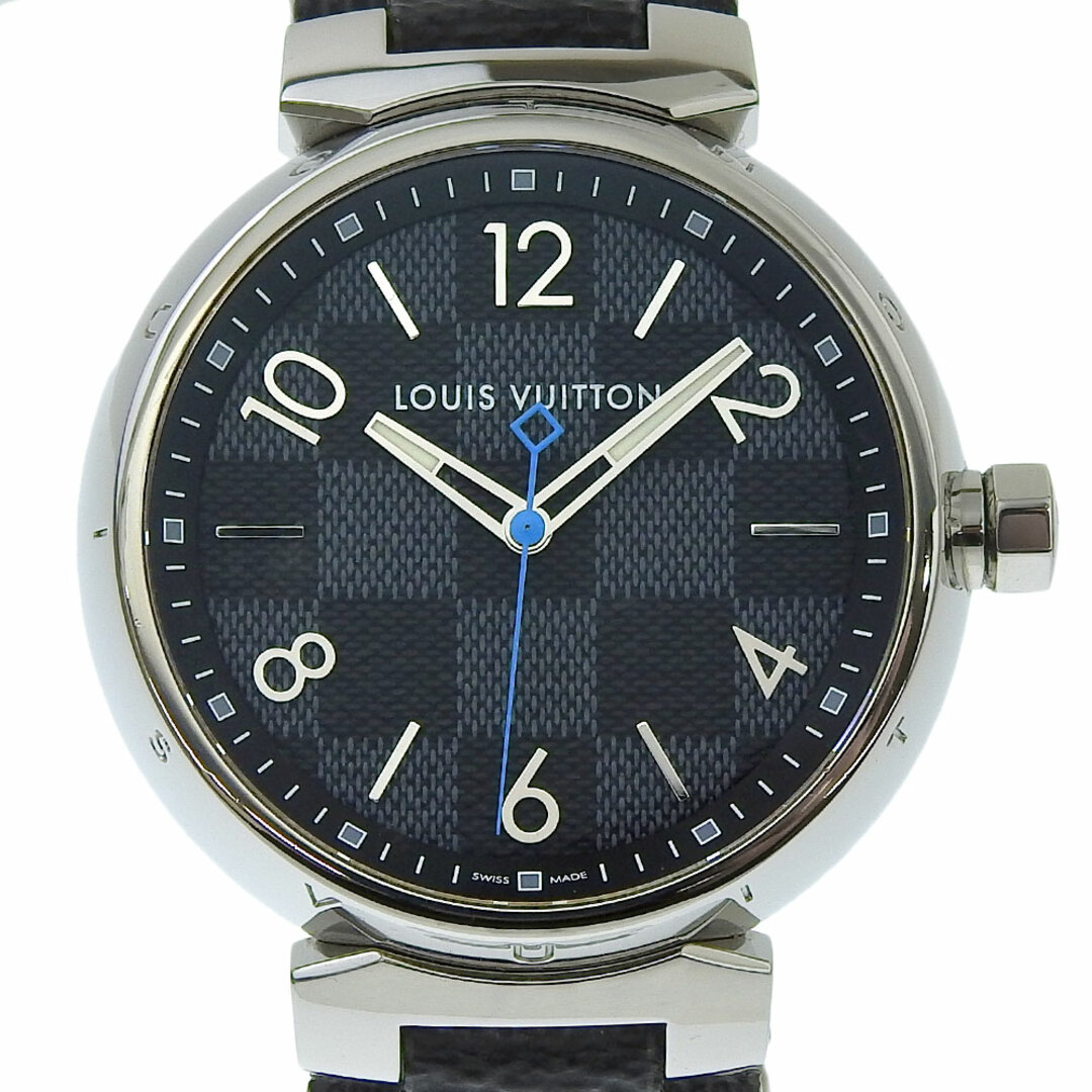 LOUIS VUITTON(ルイヴィトン)の【本物保証】 超美品 ルイヴィトン LOUIS VUITTON ダミエ グラフィット タンブールGM メンズ クォーツ 電池 腕時計 青針 QA073 メンズの時計(腕時計(アナログ))の商品写真