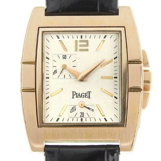 ピアジェ(PIAGET)の【本物保証】 新品同様 ピアジェ PIAGET アップストリーム メンズ 自動巻き オートマ 腕時計 クロノグラフ シルバー文字盤 希少 レア(腕時計(アナログ))