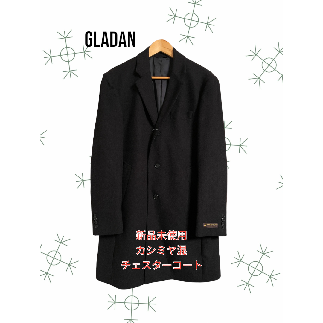 【新品未使用】GLADAN カシミヤ混 チェスターコート メンズのジャケット/アウター(チェスターコート)の商品写真