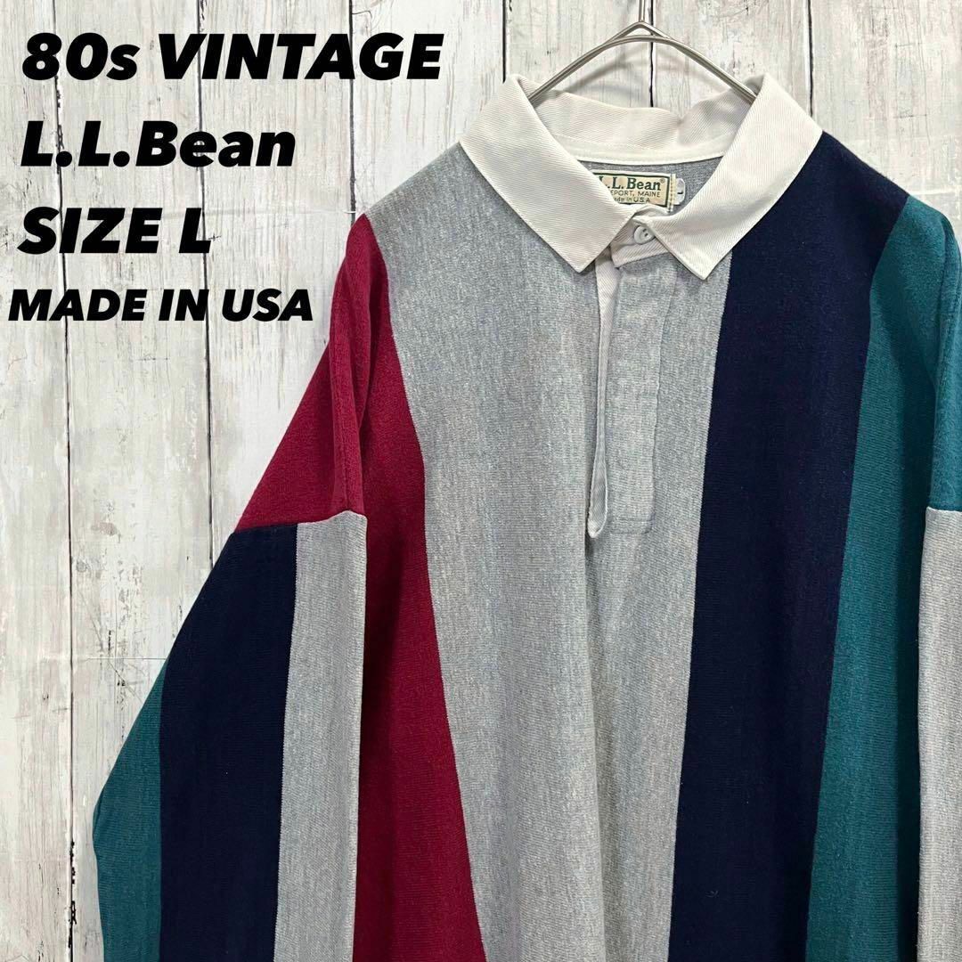 L.L.Bean(エルエルビーン)の80sヴィンテージ USA製古着L.L.Beanエルエルビーンラガーシャツ　L. メンズのトップス(Tシャツ/カットソー(七分/長袖))の商品写真