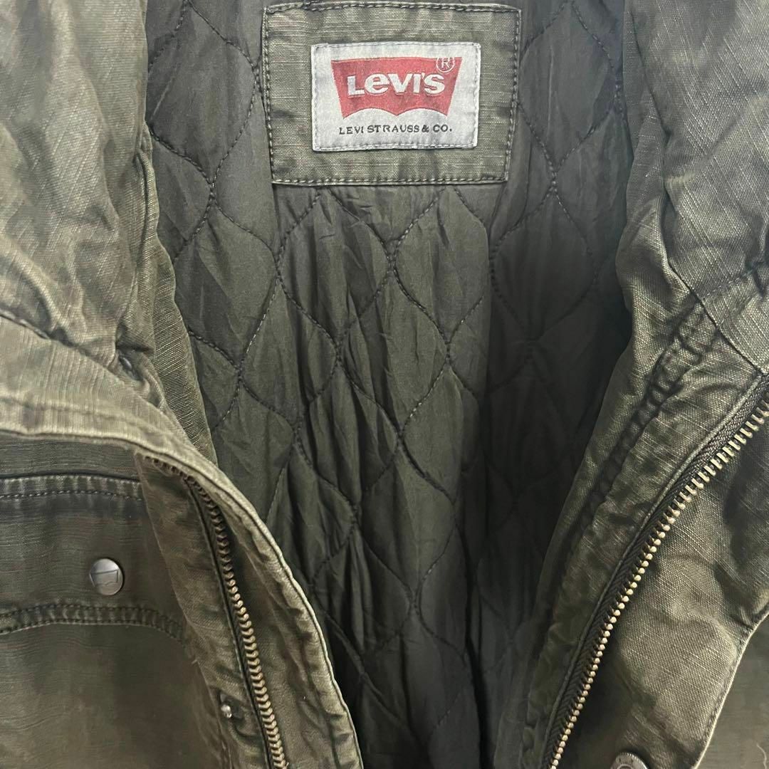 Levi's(リーバイス)のUS古着LEVI'Sリーバイス中綿キルティングジップアップジャケット　サイズL緑 メンズのジャケット/アウター(ブルゾン)の商品写真