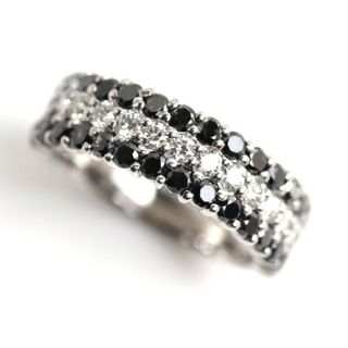 K18WG ホワイトゴールド ダイヤモンド/ブラックダイヤ リング・指輪 ダイヤモンド1.62ct 9.5号 5.4g【中古】【美品】(リング(指輪))