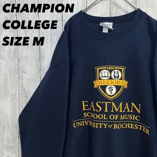 チャンピオン(Champion)のUS古着　チャンピオンカレッジプリントスエットトレーナー　ネイビー　ユニセックス(スウェット)