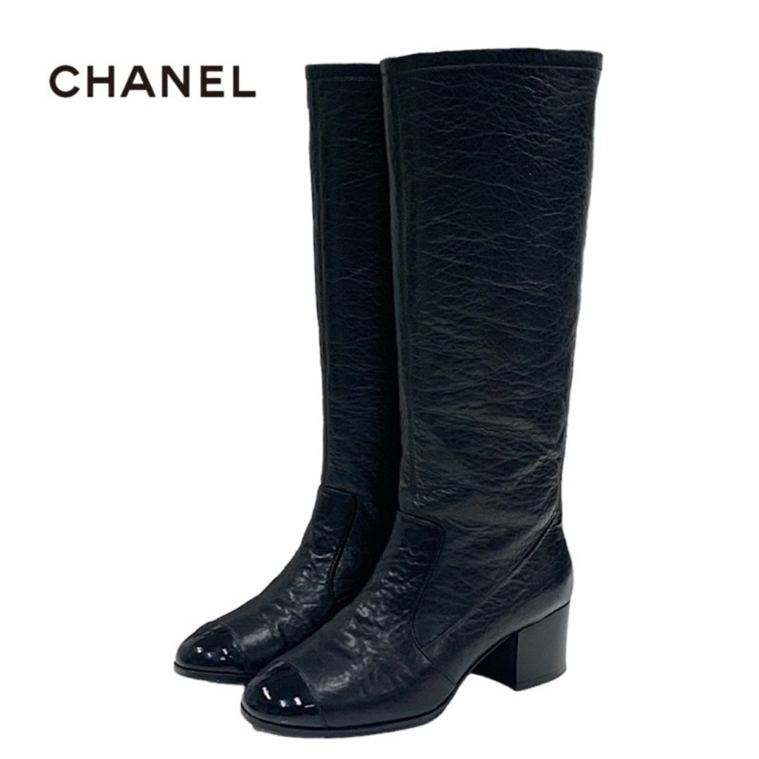 【極美品】CHANEL シャネル ロングブーツ ムートン スエード 36.5