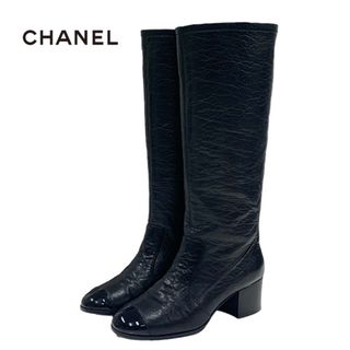 24H限定 ✨数回着用✨CHANEL レースアップ ブーツ ゴールドロゴ 金