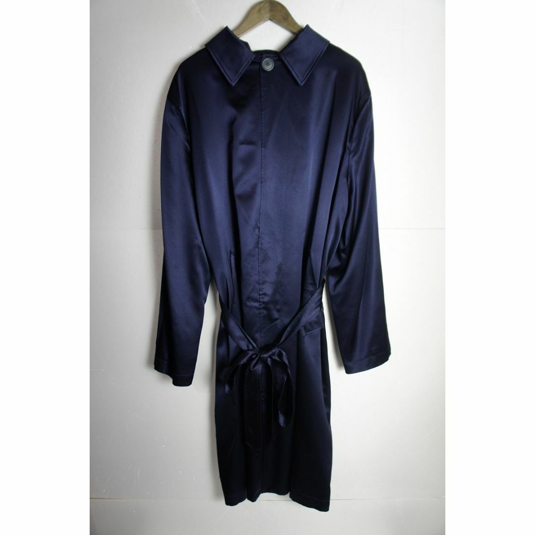 Balenciaga(バレンシアガ)の美品20AW BALENCIAGA サテン ドレス ワンピース 紺731N▲ レディースのワンピース(ロングワンピース/マキシワンピース)の商品写真