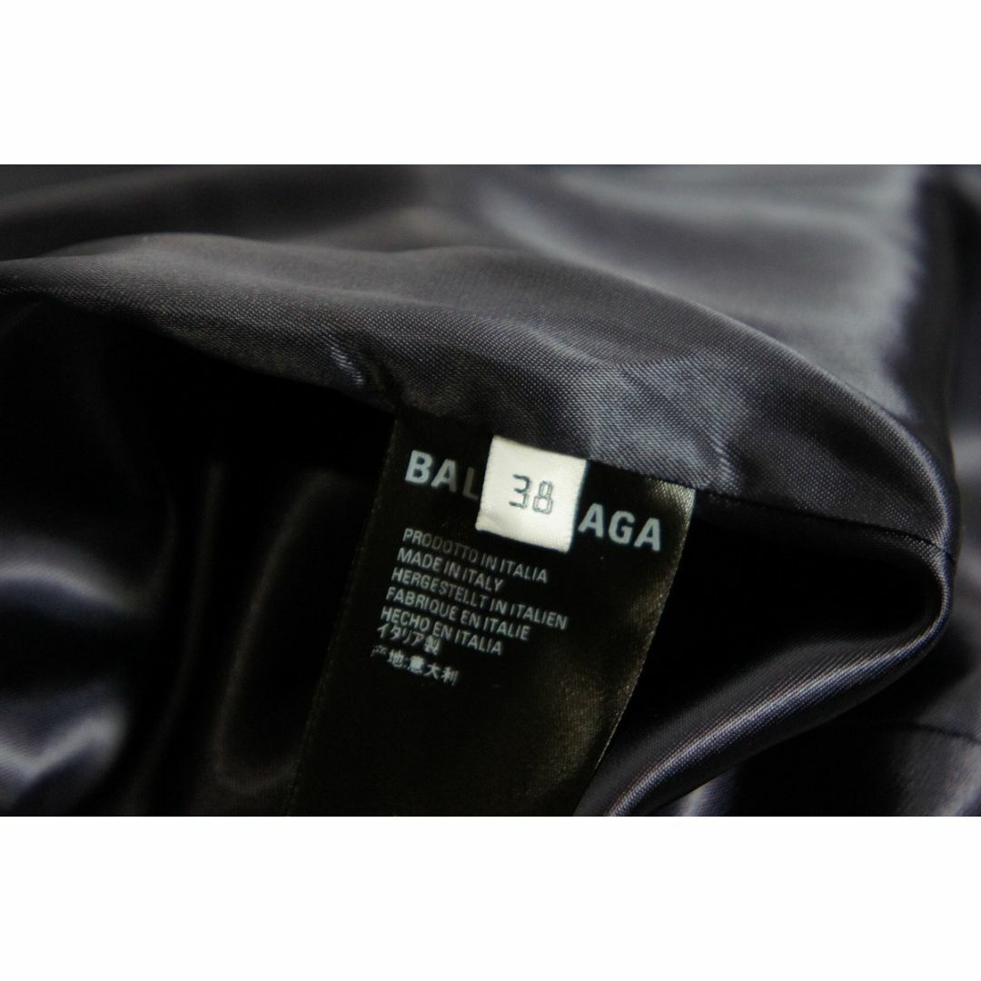 Balenciaga(バレンシアガ)の美品20AW BALENCIAGA サテン ドレス ワンピース 紺731N▲ レディースのワンピース(ロングワンピース/マキシワンピース)の商品写真