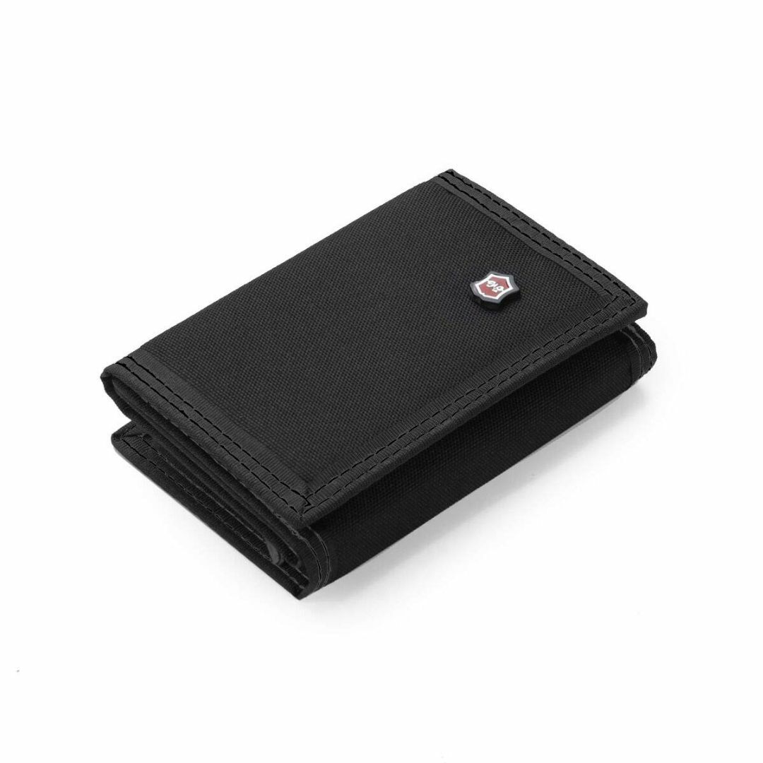 【色: ブラック】TOPTIE 男性3つ折り財布 カード7枚収納 帆布 小銭入れ メンズのバッグ(その他)の商品写真