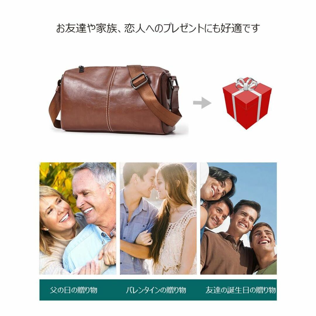 【色: ブラウン】[Ｗｈａｔｎａ] 革 ワンショルダーバッグ メンズ 斜め掛け  メンズのバッグ(その他)の商品写真