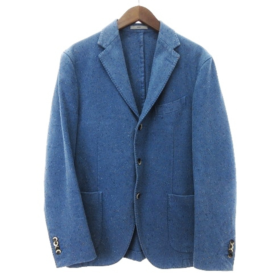 ボリオリ COAT テーラードジャケット シングル ネップ生地 青 48 L位60％ヴィスコース