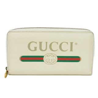 グッチ(Gucci)のGUCCI グッチ ジップアラウンドウォレット ウェブ シェリー ラウンドファスナー ロングウォレット ホワイト ヴィンテージ ロゴ プリント 長財布 496317 0GCAT 8820(財布)