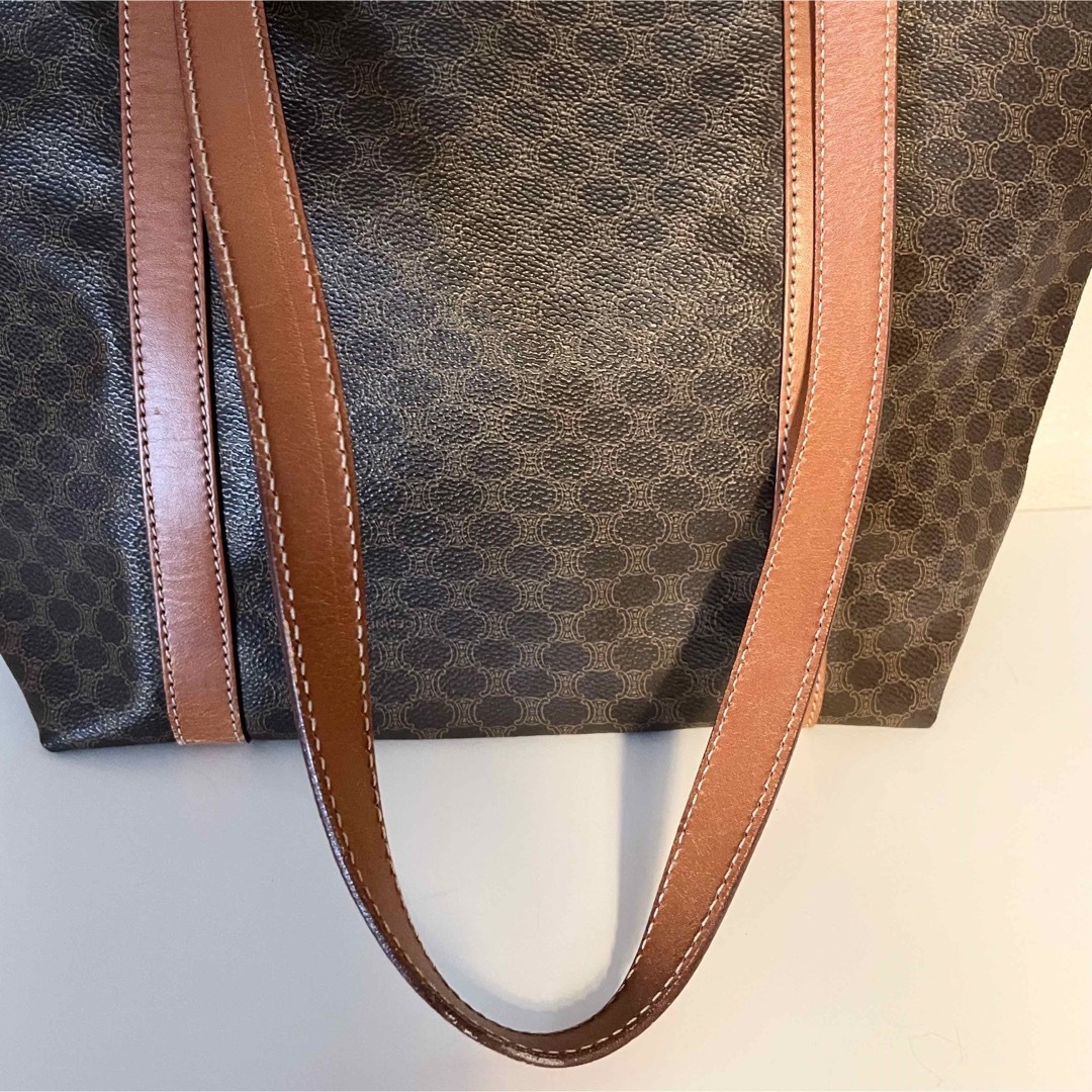 CELINE ハンドバッグ　マカダム　ゴールド金具　レザーハンドル　A4収納可能00481