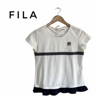 フィラ(FILA)のFILA シャツ　半袖　S　白　テニス　スポーツ　ウェア(Tシャツ(半袖/袖なし))