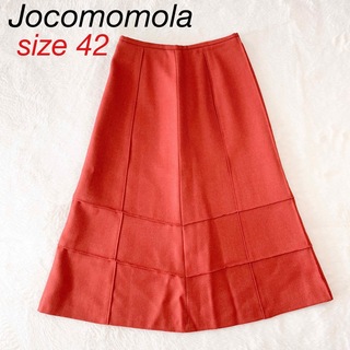 ホコモモラ(Jocomomola)の【美品】ホコモモラ　スカート　毛100% 朱赤　オレンジ　ウール　42(ひざ丈スカート)