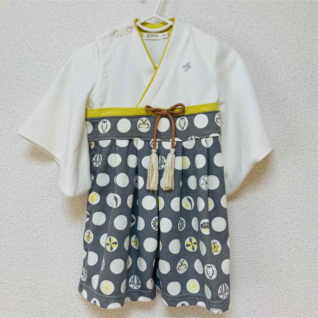 DADWAY(ダッドウェイ)のDADWAY 袴ロンパース　男の子　60-70 キッズ/ベビー/マタニティのベビー服(~85cm)(和服/着物)の商品写真