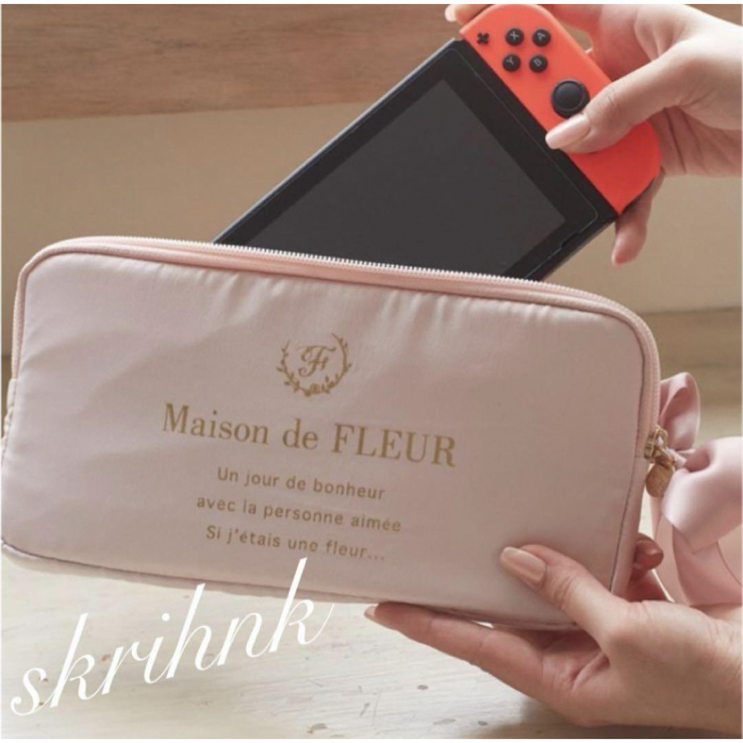 Maison de FLEUR(メゾンドフルール)の♡メゾンドフルール♡スイッチ用ケース♡ピンクベージュ♡新品♡任天堂Switch用 レディースのファッション小物(ポーチ)の商品写真