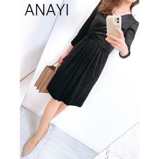 アナイ(ANAYI)の【美品✨】定価 47,000円❤️アナイ✨サイズ36✨ベロア ワンピース(ひざ丈ワンピース)