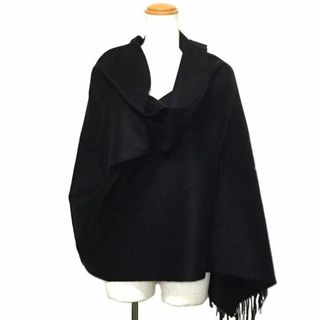 値下中 70㎝幅 100% カシミヤ超大判ストール　200cｍ BLK 新品(ストール/パシュミナ)