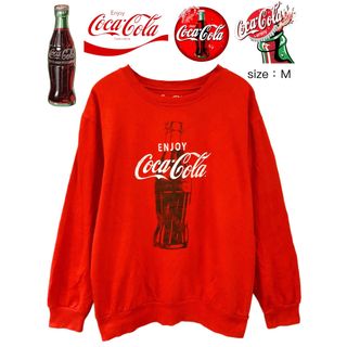 コカコーラ(コカ・コーラ)のCoca-Cola　コカ・コーラ　スウェット　M　赤　USA古着(スウェット)