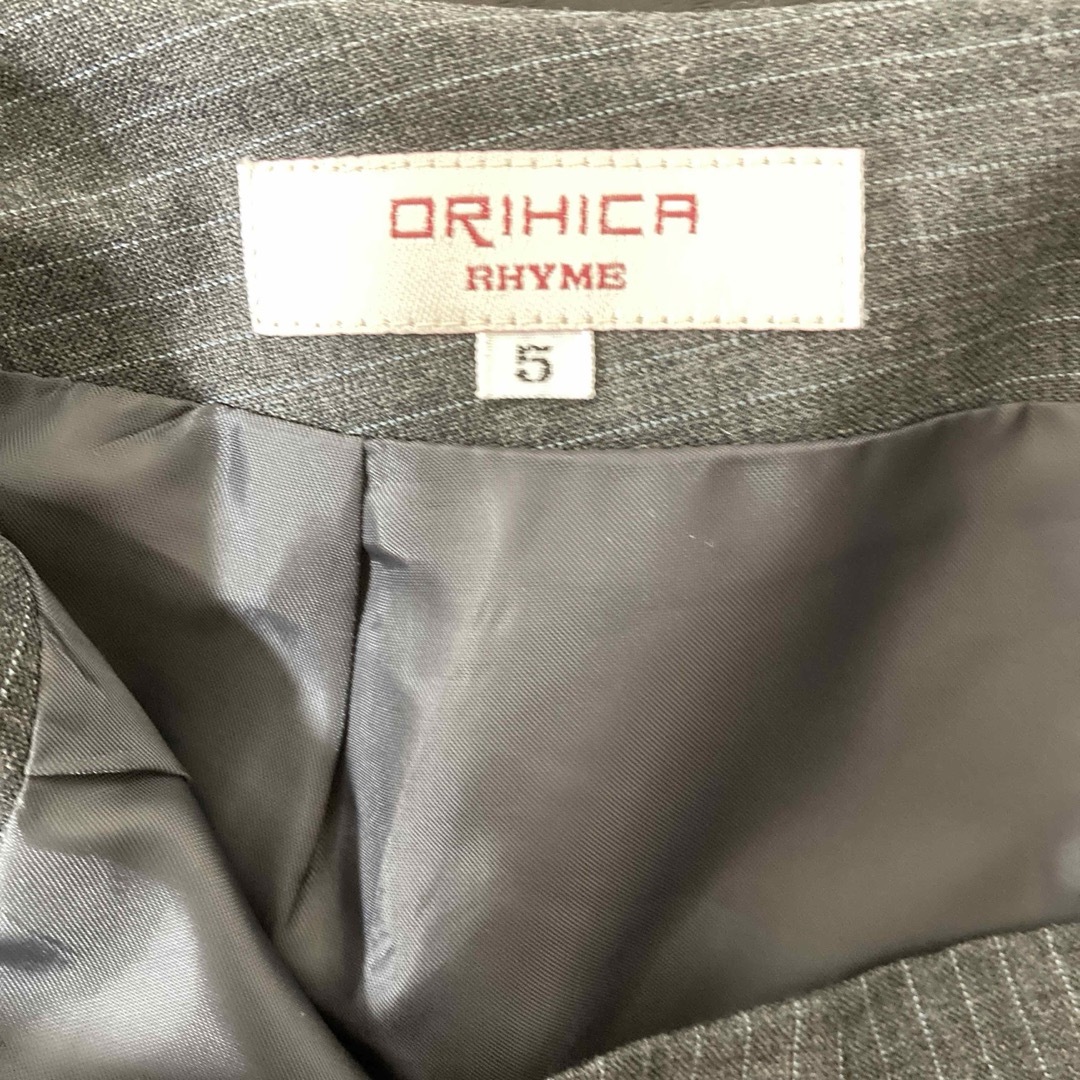 ORIHICA(オリヒカ)のORIHICA スーツ セットアップ グレー 5号 スカートスーツ レディースのフォーマル/ドレス(スーツ)の商品写真