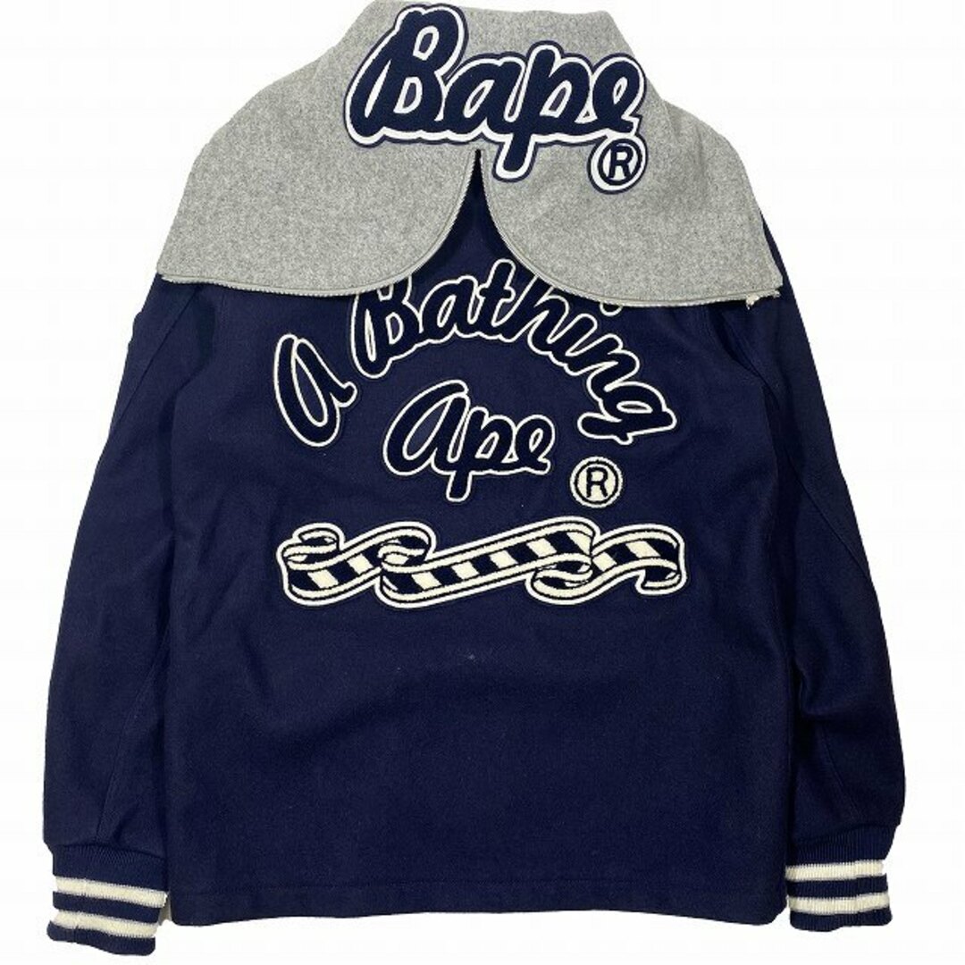 A BATHING APE(アベイシングエイプ)のアベイシングエイプ フーデット スタジャン スタジアムジャンパー ジャケット メンズのジャケット/アウター(スタジャン)の商品写真