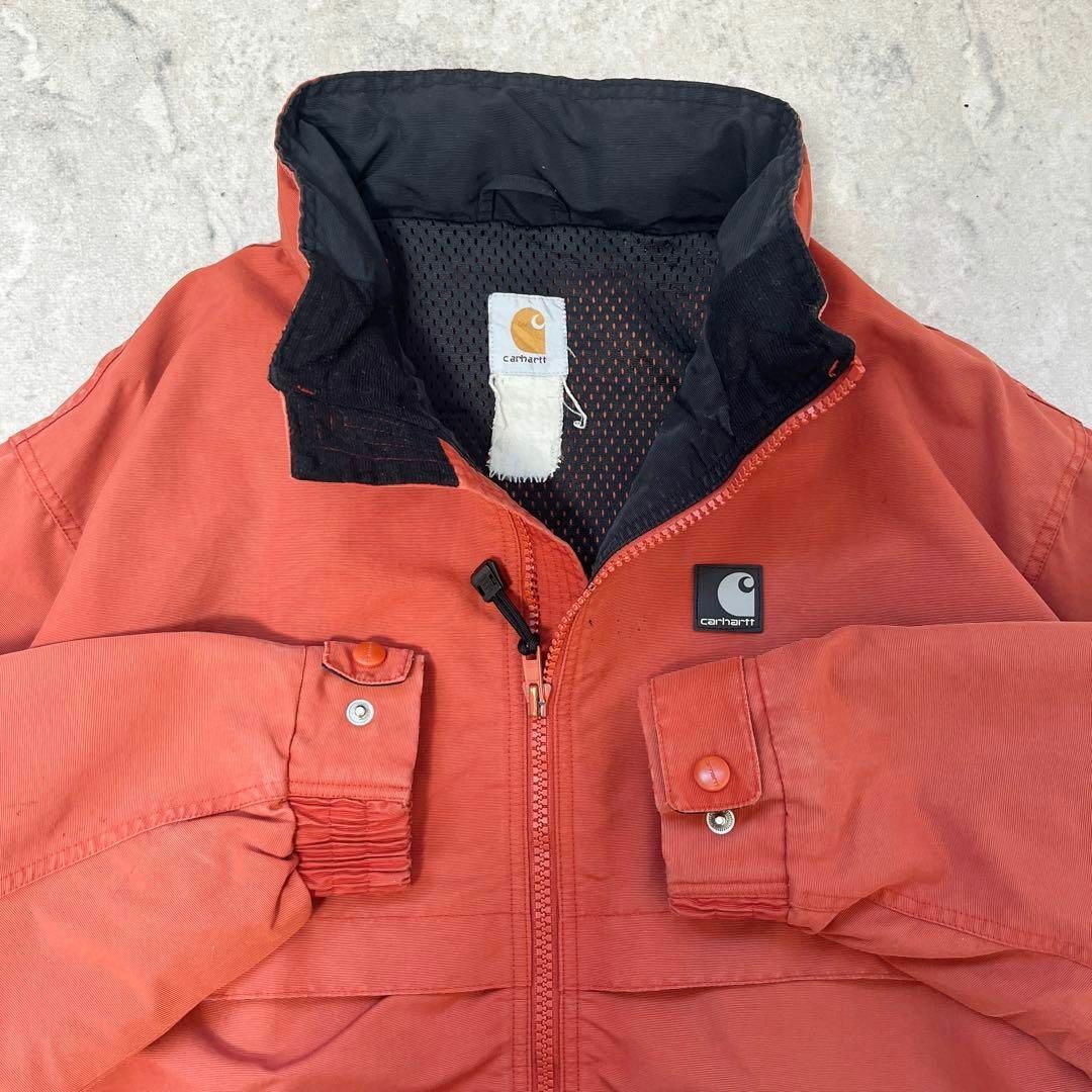 carhartt(カーハート)の【90s カーハート】 ナイロン ワークジャケット ブルゾン パーカーオレンジ メンズのジャケット/アウター(ナイロンジャケット)の商品写真