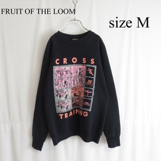 フルーツオブザルーム(FRUIT OF THE LOOM)のFRUIT OF THE LOOM プリント スウェット シャツ トレーナー M(トレーナー/スウェット)