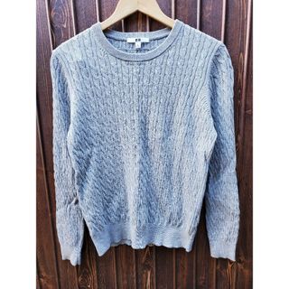 ユニクロ(UNIQLO)のUNIQLO ユニクロ カシミヤ混ケーブル編み ニット セーター グレー XL(ニット/セーター)