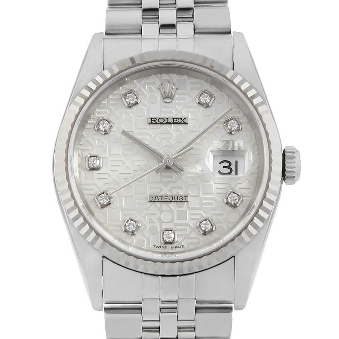 ROLEX(ロレックス)のロレックス デイトジャスト 10Pダイヤ 16234G シルバー 彫りコンピューター K番 メンズ 中古 腕時計 メンズの時計(腕時計(アナログ))の商品写真