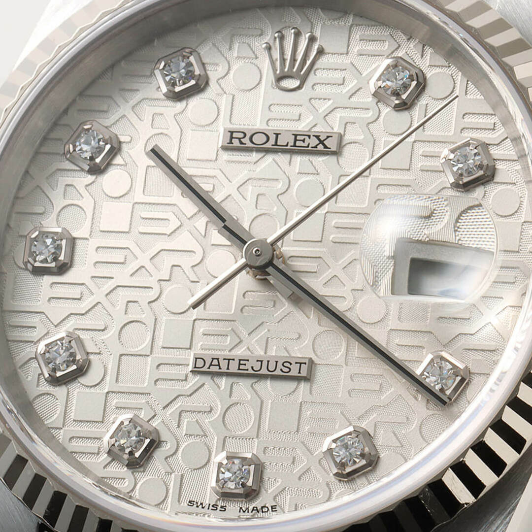 ROLEX(ロレックス)のロレックス デイトジャスト 10Pダイヤ 16234G シルバー 彫りコンピューター K番 メンズ 中古 腕時計 メンズの時計(腕時計(アナログ))の商品写真