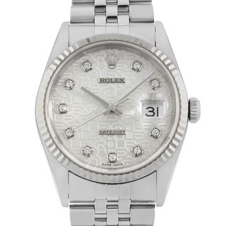 ロレックス(ROLEX)のロレックス デイトジャスト 10Pダイヤ 16234G シルバー 彫りコンピューター K番 メンズ 中古(腕時計(アナログ))