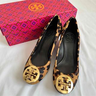 トリーバーチ(Tory Burch)のTORY BURCH トリーバーチ ウェッジソールパンプス ヒョウ柄 5.5(ハイヒール/パンプス)