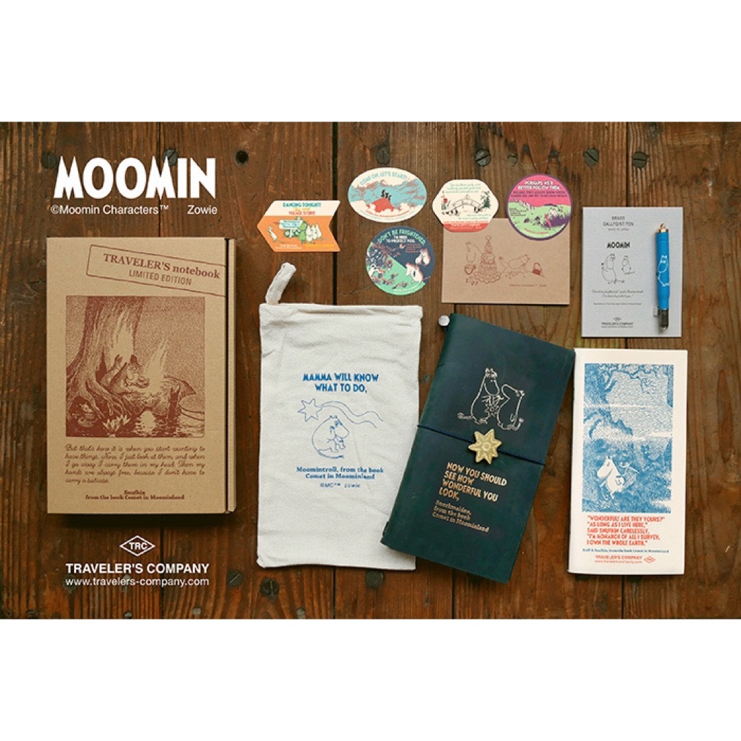 トラベラーズノート 限定セット MOOMIN 彗星  ムーミン インテリア/住まい/日用品の文房具(ノート/メモ帳/ふせん)の商品写真