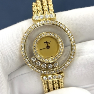 ショパール(Chopard)のショパール 時計 レディース ハッピーダイヤ20/5180 クォーツ YG(腕時計)