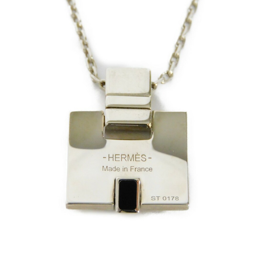 Hermes(エルメス)のHERMES エルメス アイリーン 調節可能 チェーン ペンダント エナメル メタル シルバー プレーテッド Ｈロゴ ブラック ネックレス レディースのアクセサリー(ネックレス)の商品写真