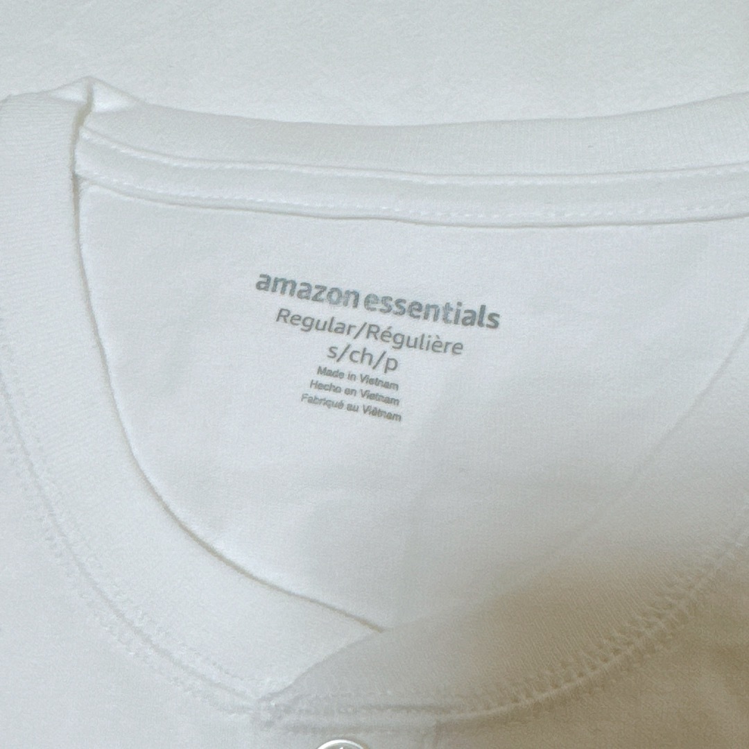 Amazon ヘンリーネック シャツ レギュラーフィット 長袖 メンズ 白 M メンズのトップス(Tシャツ/カットソー(七分/長袖))の商品写真