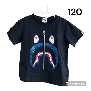ベイプキッズ(BAPE KIDS)のBAPE KIDS shark tee 120cm  ブラック 黒 Tシャツ(Tシャツ/カットソー)