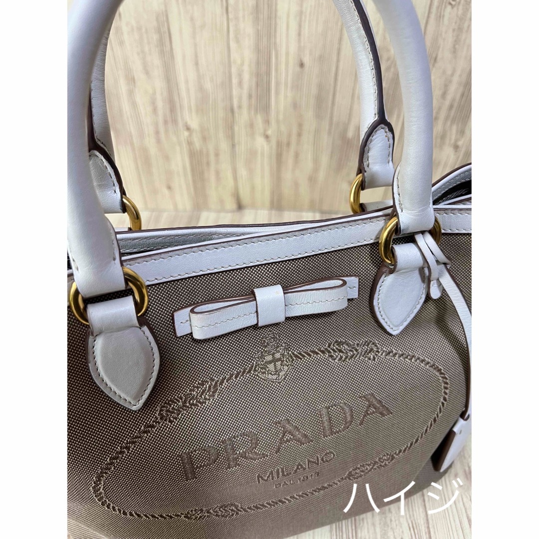 美品 PRADA プラダ　ロゴジャガード 2wayショルダーバッグ