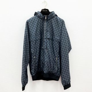 ルイヴィトン(LOUIS VUITTON)の美品 LOUIS VUITTON ルイ・ヴィトン ナイロンジャケット リバーシブル ジップアップ ブルゾン フーディ ダミエ グラフィット メンズ ファッション 古着 USED 【中古】(その他)