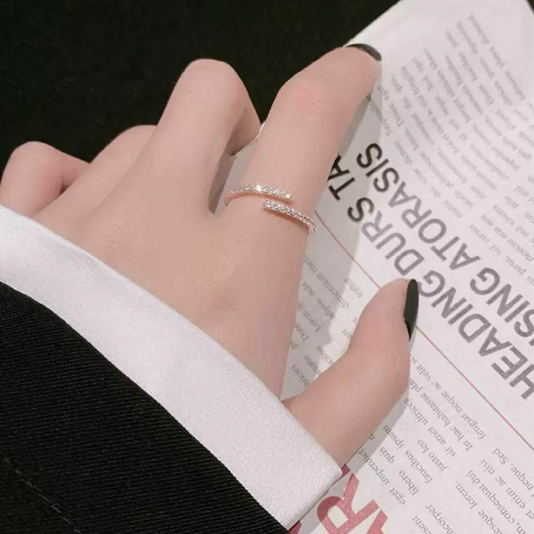 【新作入荷】レディース ピンクゴールド 重ね付け キラキラ リング 指輪 人気 レディースのアクセサリー(リング(指輪))の商品写真