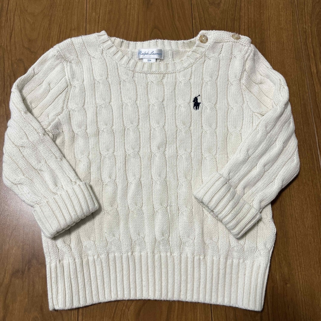 Ralph Lauren(ラルフローレン)の美品！ラルフローレン＊80サイズ　ケーブルニット キッズ/ベビー/マタニティのベビー服(~85cm)(ニット/セーター)の商品写真