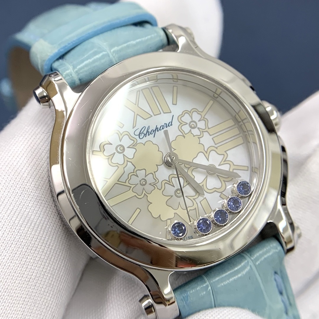 Chopard(ショパール)のショパール　ハッピースポーツ ブロッサム 8509 クォーツ SS  レザー時計 レディースのファッション小物(腕時計)の商品写真