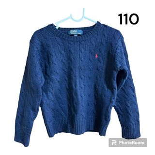 ポロラルフローレン(POLO RALPH LAUREN)のRALPH LAUREN キッズ ニット　ケーブル編み ネイビー 110(ニット)