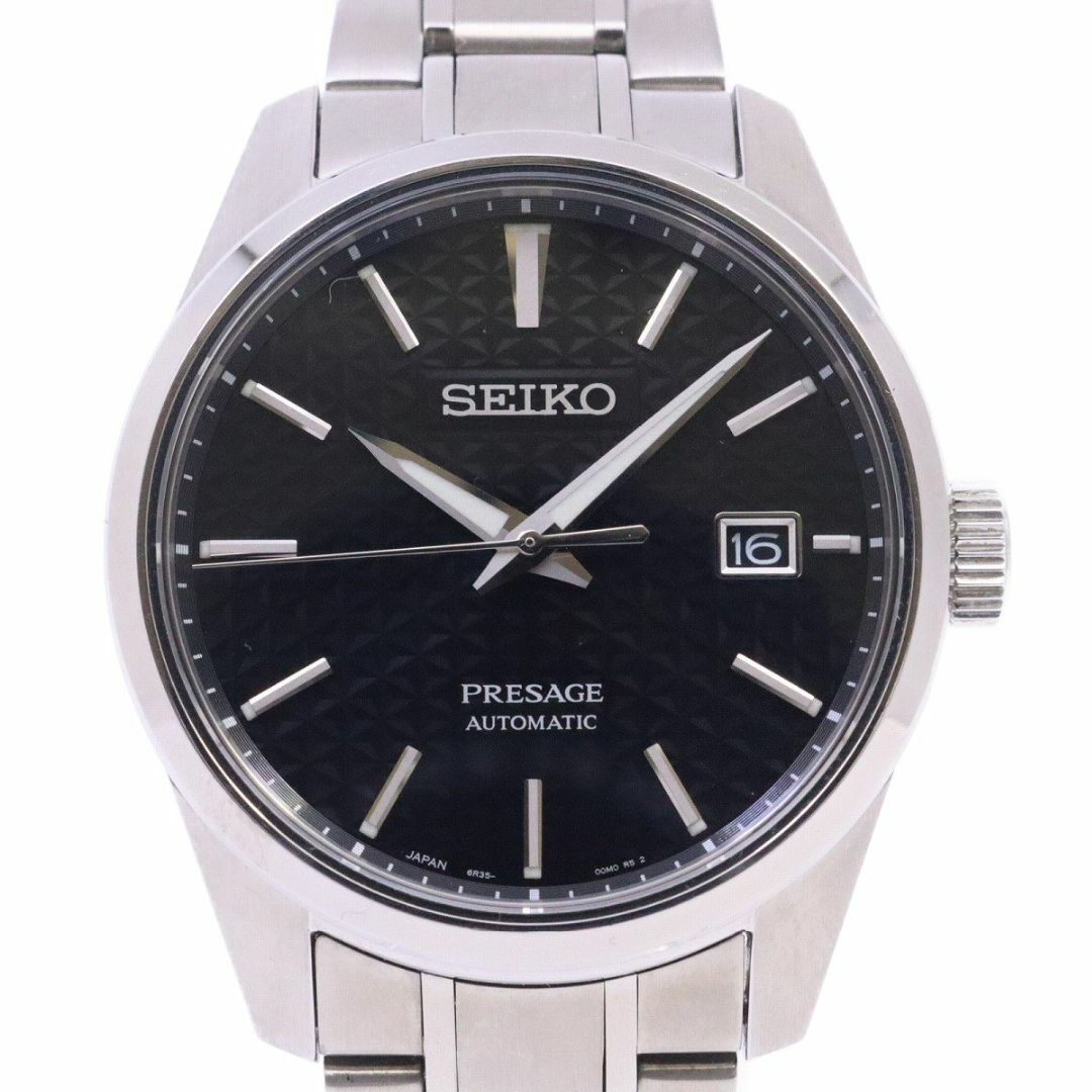 SEIKO セイコー プレザージュ シャープエッジドシリーズ 自動巻き メンズ 腕時計 黒文字盤 SARX083 / 6R35-00V0２０ｍｍ付属品