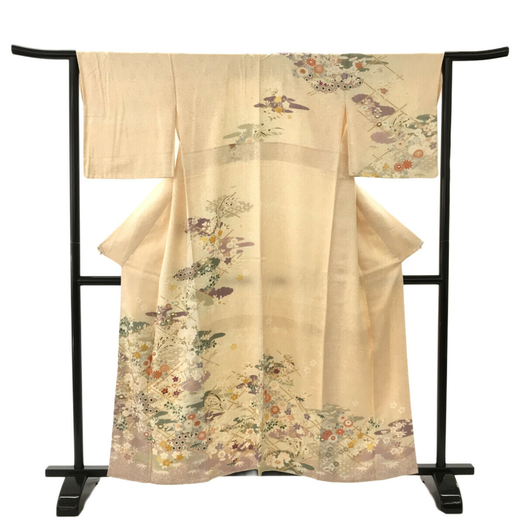 訪問着/美品/京友禅/ベージュ/適応身長147~155㎝/ 7842 水着/浴衣 訪問着/美品/京友禅/ベージュ/適応身長147~155㎝/ 7842 水着/浴衣
