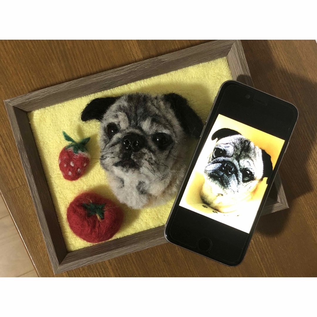 わんこ限定 うちの子プレート 羊毛フェルト作品 わんこ限定 うちの子プレート 羊毛フェルト作品