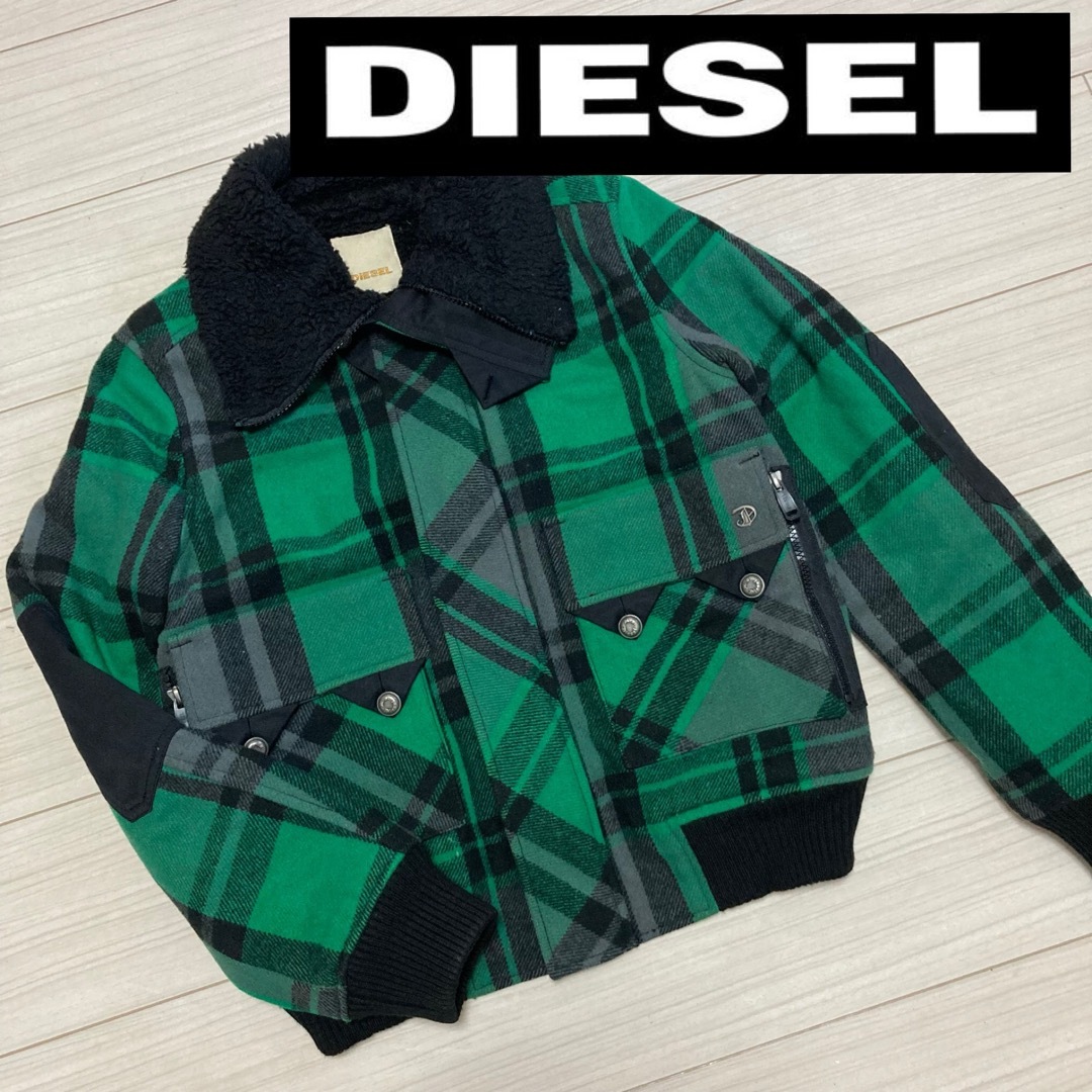 DIESEL(ディーゼル)の良品■DIESEL ディーゼル■チェック 裏ボア 中綿 ジャケット ブルゾン S レディースのジャケット/アウター(ブルゾン)の商品写真