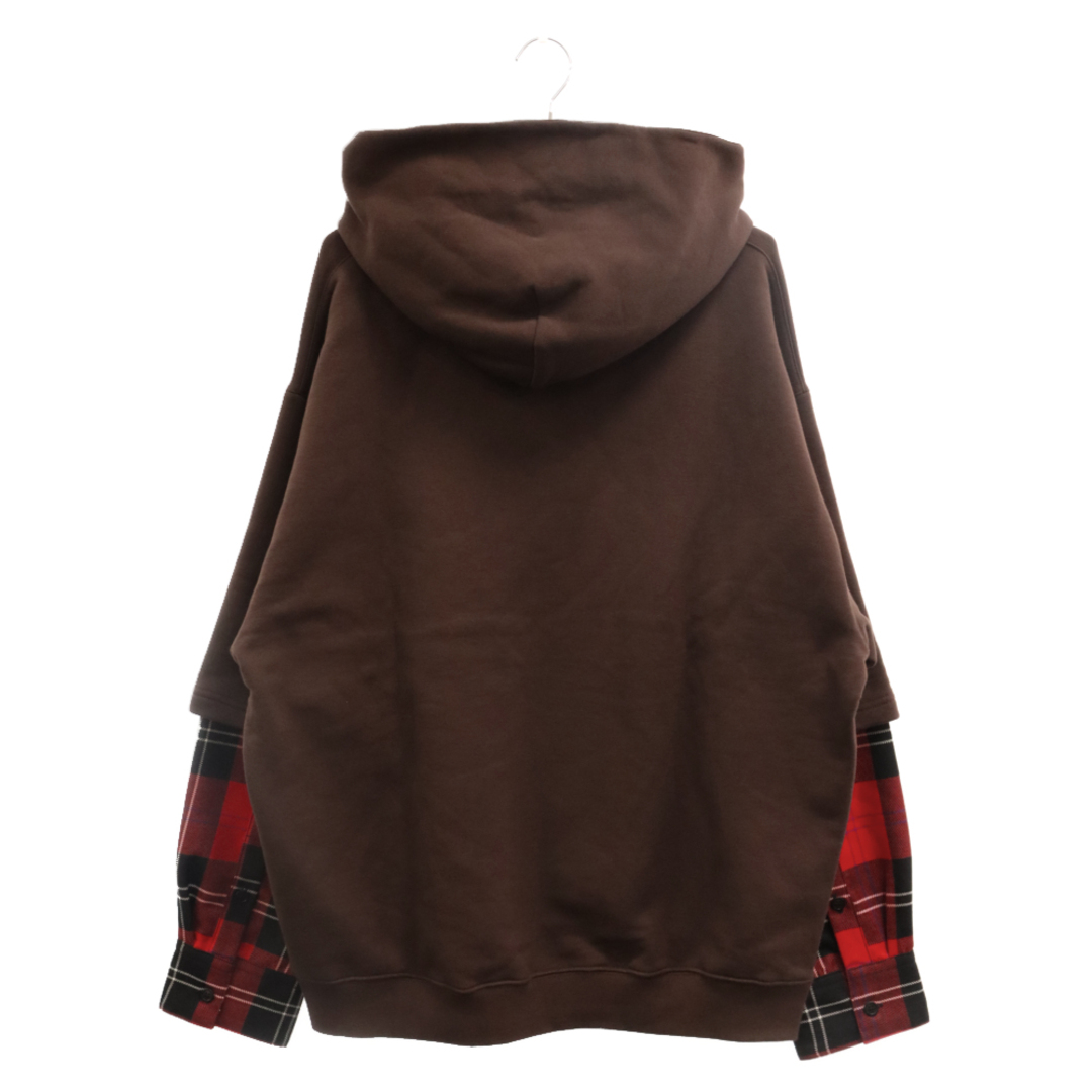 Marni(マルニ)のMARNI マルニ 22AW ORGANIC COTTON BRUSHED HOODIE オーガニックコットンブラッシュドレイヤードフーディ パーカー FUMU0110XQ UTC190 ブラウン/レッド メンズのトップス(パーカー)の商品写真