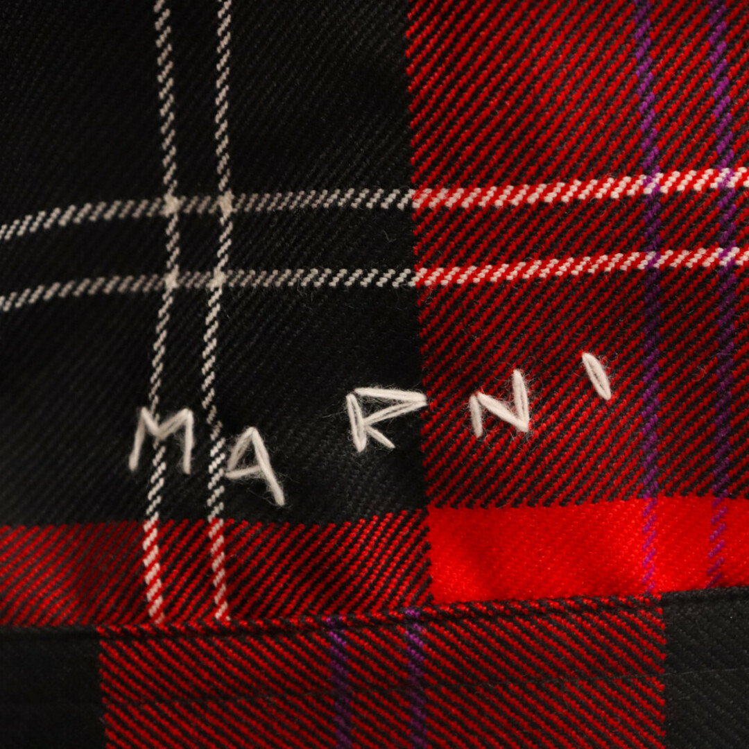 Marni(マルニ)のMARNI マルニ 22AW ORGANIC COTTON BRUSHED HOODIE オーガニックコットンブラッシュドレイヤードフーディ パーカー FUMU0110XQ UTC190 ブラウン/レッド メンズのトップス(パーカー)の商品写真